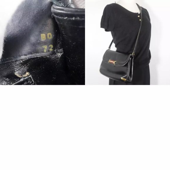 GUCCI Old Gucci Shoulder Bag Sherry line 2-way clutch black Calfskin Women - Picture 7 of 12